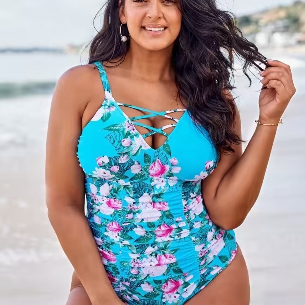 🌊 CUPSHE Size 3X Floral One-Piece Swimsuit | NWT | Plus Size
